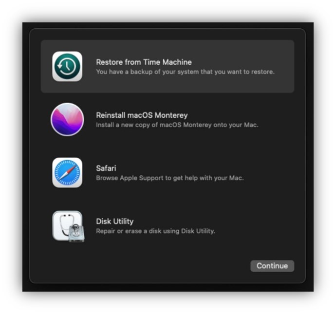 Zuerst Festplatte zurücksetzen in 'Dis Utility' und dann über 'Reinstall macOS' neuinstallieren